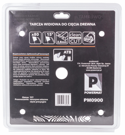 Tarcza widiowa do drewna 255x30 80z TDD-255x30x80Z
