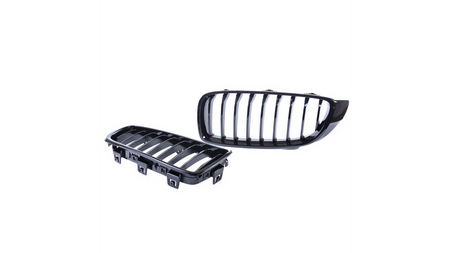 Grill sportowy pojedyncze żeberka Gloss Black  BMW 4 (F32, F82) Coupe (F33, F83) Cabrio (F36) Gran Coupe 2013-2021