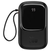 Powerbank Baseus Qpow PRO z kablem Lightning, portem USB-C i USB, 20000mAh, 20W (czarny)
