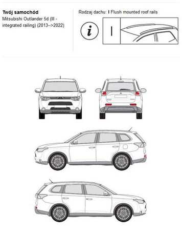 Bagażnik dachowy CRUZ AIRO FIX Mitsubishi Outlander III