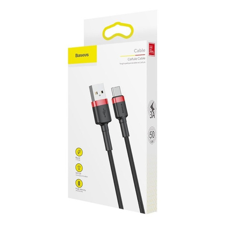 Kabel USB na USB-C Baseus Cafule 2A 2m czerwono-czarny