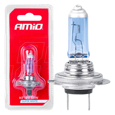 Żarówka halogenowa H7 12V 55W Super White 1szt. blister AMIO-03364