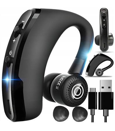 ZESTAW SŁUCHAWKOWY BLUETOOTH SŁUCHAWKA BEZPRZEWODOWA DO UCHA ŁADOWANIE USB