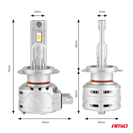 Żarówki samochodowe LED seria X2 H7 6500K Canbus AMIO-02973