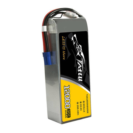 Tattu 12000mAh 22.2V 30C 6S1P UAV Lipo Battery Pack with EC5 plug