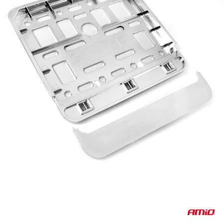 Ramka tablicy rejestracyjnej chrom skuter motorower AMIO-01168