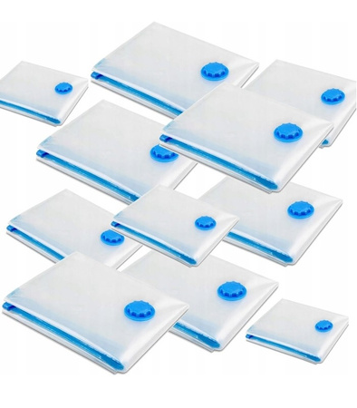 WORKI PRÓŻNIOWE NA UBRANIA Z POMPKĄ ZESTAW 15 SZT. ELEMENTÓW HERMETYCZNE WIELORAZOWE