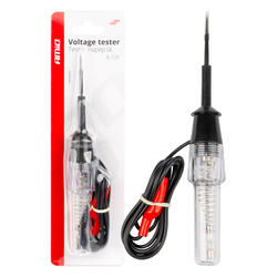 Samochodowy tester napięcia z zaciskiem krokodyl 6-12V AMIO-04272