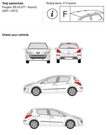 Bagażnik dachowy Airo Fix Dark Peugeot 308 3d 5d