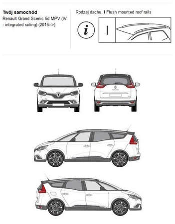 Bagażnik dachowy CRUZ AIRO FUSE Grand Scenic 2016