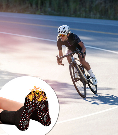 SKARPETY GRZEJĄCE CZARNE Z WYPUSTKAMI POBUDZAJĄCE KRĄŻENIE MASAŻ STÓP