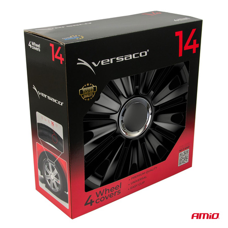 Kołpaki samochodowe 4szt. komplet Royal czarne 14" cali COLOR BOX