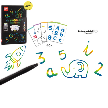 Tablet LCD z 40 szablonami do odrysowywania Apli Kids