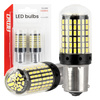 Żarówki LED CANBUS BA15S P21W R10W R5W 600LM 144SMD białe 12V 24V AMIO-04473