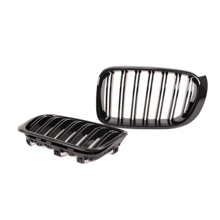 Grill sportowy podwójne żeberka Gloss Czarny BMW X3 F25 X4 F26 Facelift 2014-2018