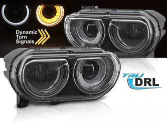 Lampy Przednie Do DODGE CHALLENGER 2008–2014 black