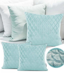 POSZEWKA DEKORACYJNA NA PODUSZKĘ SARDI 45 X 45 2 SZT OZDOBNA MIĘKKA ZAMEK BŁYSKAWICZNY SZTUCZNE FUTRO WZÓR SYRENKA DO SYPALNI SALONU