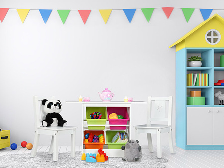 ZESTAW MEBLI DLA DZIECI STOLIK + 2 KRZESŁA POJEMNIKI NA ZABAWKI