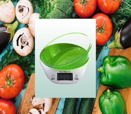 ELEKTORNICZNA WAGA KUCHENNA Z MISKĄ WYŚWIETLACZ LCD 5KG