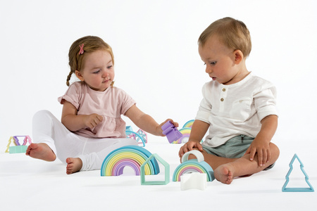 DENA Duża Silikonowa Tęcza Pastel - 12 elementów