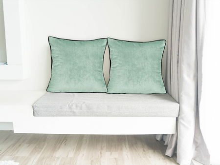 POSZEWKA DEKORACYJNA VELVET 1 SZT. 45 x 45 CM POKROWIEC NA PODUSZKĘ AKSAMITNY Z LAMÓWKĄ