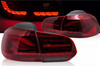 Lampy diodowe red LED OLED do VW Golf 6 VI 08-13