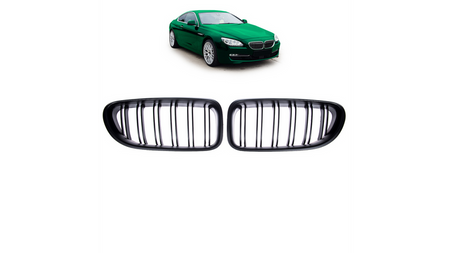 Grill sportowy podwójne żeberka Matt Black BMW 6 F13 F12 F06 2011-2018