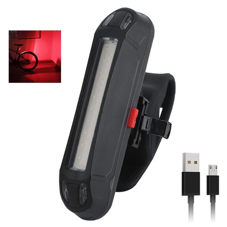 LAMPKA ROWEROWA LED TYŁ PRZÓD 100 LM 6 TRYBÓW ŁADOWANIE USB