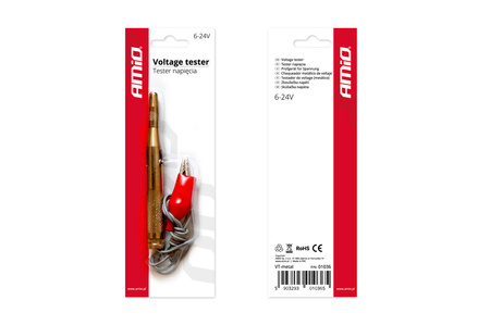 Tester próbnik napięcia 6V 12V 24V metalowy igła AMIO-01036