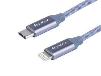 Kabel MYWAY do ładowania i synchronizacji, w oplocie z mikrofibry, 120 cm, USB-C > Lightning