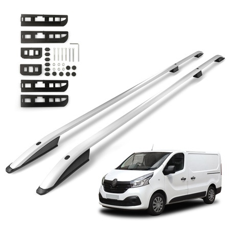 Relingi dachowe Renault Trafic III FG/JG L1 | SWB 2014- Srebrny SHORT