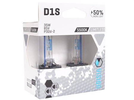 Żarówki ksenonowe VISION D1S 5500K 85V 35W PK32d-2 +50% limitless white, 2 szt.