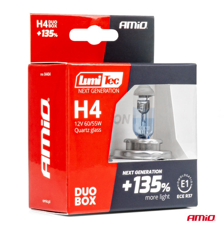 Żarówki halogenowe H4 12V 60/55W LumiTec NEXT GENERATION +135% DUO AMIO-04404