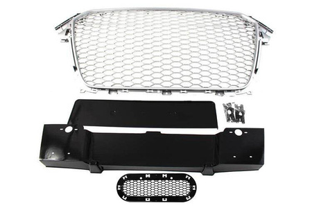 GRILL AUDI A4 B8 RS-STYLE SILVER-BLACK (12-15) PDC