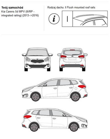 Bagażnik dachowy CRUZ AIRO FUSE Kia Carens MPV III