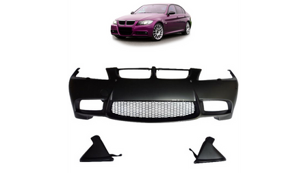 Przedni zderzak sport PDC SRA wloty powietrza na hamulce BMW 3 E90 E91 przed liftem 2005-2008