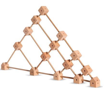 Drewniane klocki konstrukcyjne Mini Trigonos M - 85 el.