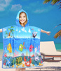 PONCZO PLAŻOWE DLA DZIECI Z KAPTUREM 60 X 90 CM RĘCZNIK KĄPIELOWY BASENOWY PLAŻOWY Z MIKROFIBRY
