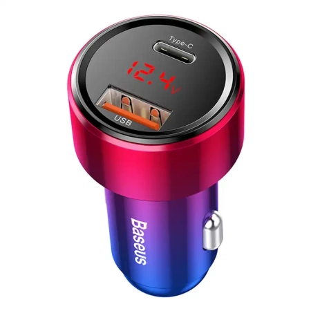 Ładowarka samochodowa Baseus Magic USB + USB-C QC 4.0  PD 45W (czerwono-niebieska)