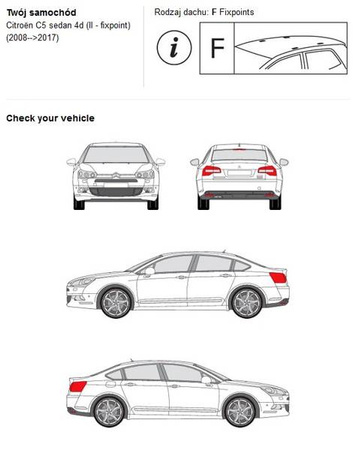 Bagażnik dachowy AIRO CRUZ Citroen C5 2 Sedan