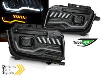 LAMPY PRZEDNIE CHEVROLET CAMARO 09-13 TUBE LIGHT SEQ BLACK