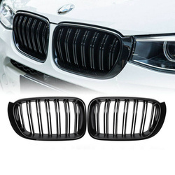 Grill sportowy podwójne żeberka Gloss Czarny BMW X3 F25 X4 F26 Facelift 2014-2018
