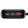 Powerbank Baseus Qpow PRO z kablem Lightning, portem USB-C i USB, 20000mAh, 20W (czarny)