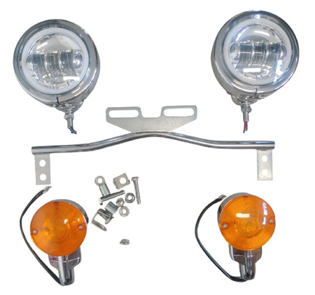 Komplet lightbarów LED + kierunkowskazy ze stelażem