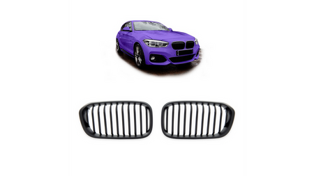 Grill sportowy pojedyncze żeberka Matt Black BMW 1 F20 F21 Facelift 2015-2019