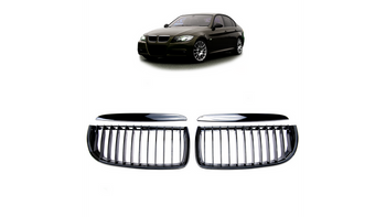 Grill sportowy pojedyncze żeberka Gloss Black BMW 3 E90 E91 przed liftem 2005-2008