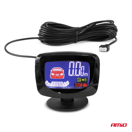 Zestaw czujników parkowania czujniki cofania LED GRAF 4 sensory czarne AMIO-01562