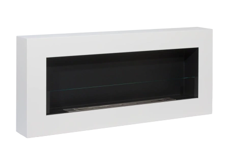 Biokominek wiszący z szybą 900x400 Box biały strukturalny mat