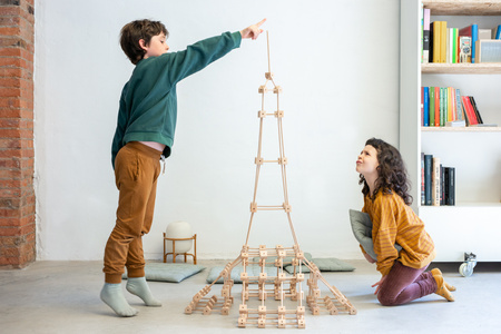 Drewniane klocki konstrukcyjne Mini Trigonos XL - 550 el.