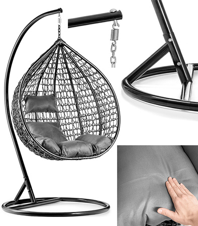 FOTEL WISZĄCY KOSZ BUJANY KOKON HUŚTAWKA BUJAK SPLOT KOŁA